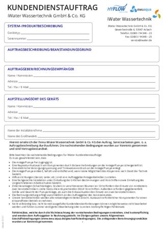 Kundendienstauftrag B2C